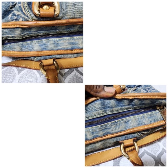 Authentic Louis Vuitton Denim Monogram Denim Neo Cabby MM Bag Blue - Picture 6 of 16